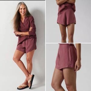 NWOT Athleta Calm Cool Cami Pajama Sleep Shorts Size Medium Rose NWT Retail $49